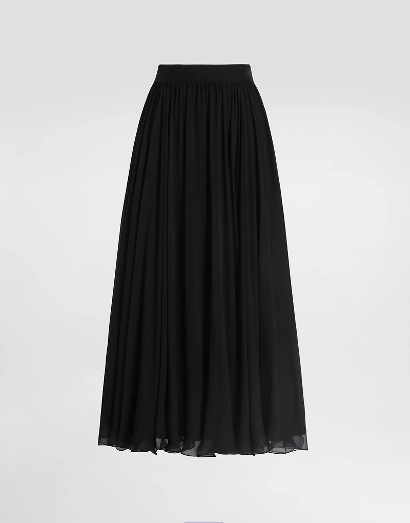High-waisted chiffon circle skirt