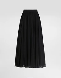 High-waisted chiffon circle skirt