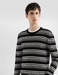 Silk crew-neck pullover with logo