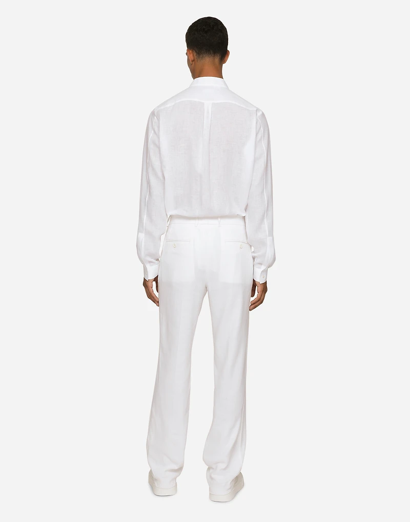 Linen Martini-fit shirt with DG hardware