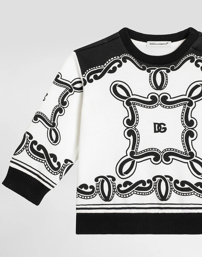 Round-neck sweatshirt with bandanna print