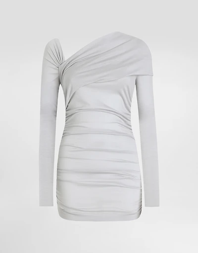 Draped top with asymmetric neckline