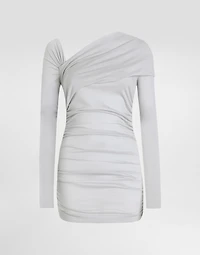 Draped top with asymmetric neckline