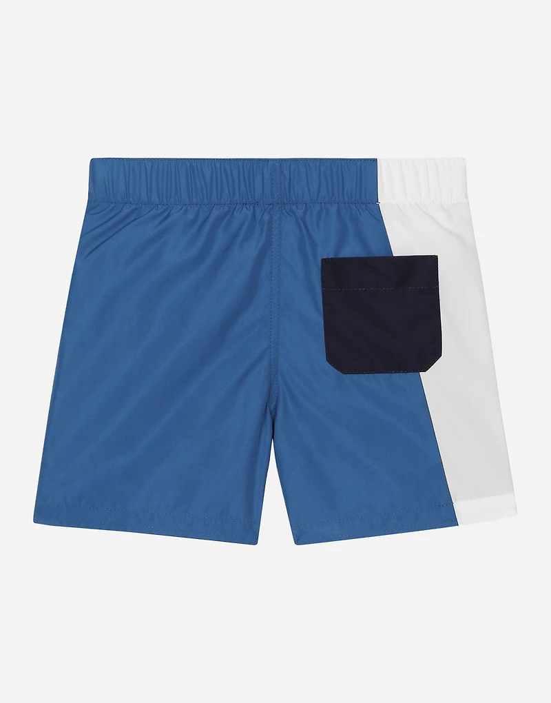 Nylon swim trunks with DG logo print