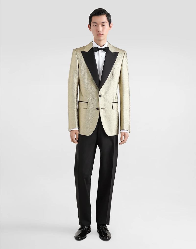 Single-breasted lamé jacquard tuxedo jacket