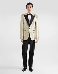 Single-breasted lamé jacquard tuxedo jacket