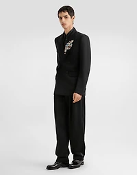Double-breasted jacket inwool gabardine