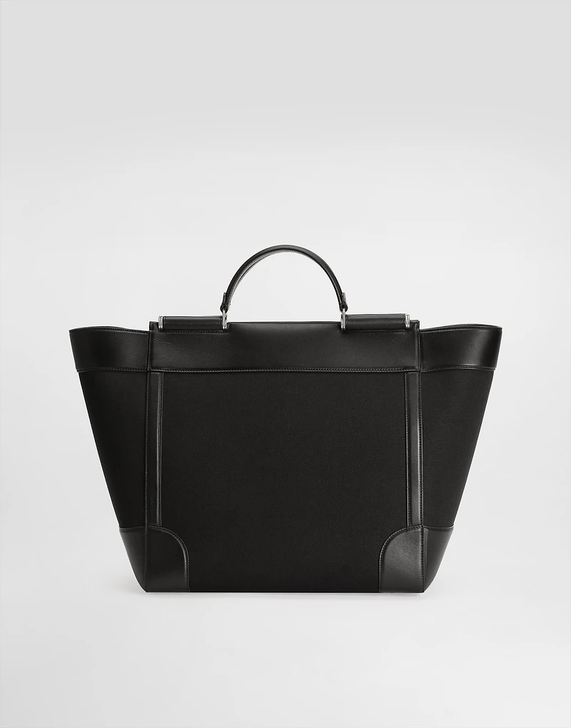 Calfskin and panama bag