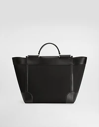 Calfskin and panama bag