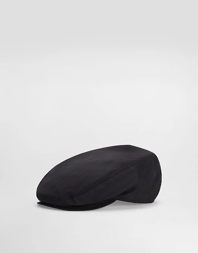 Virgin wool pinstripe flat cap