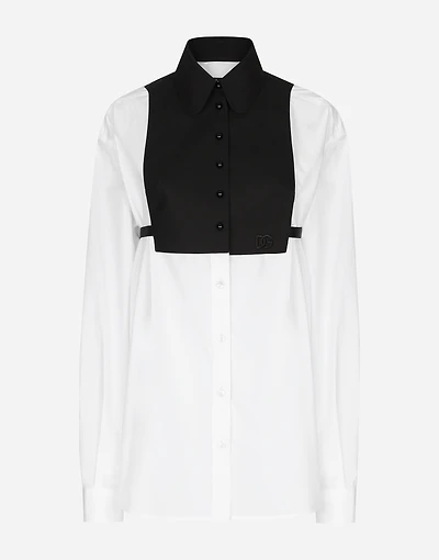 Cotton shirt with contrasting front