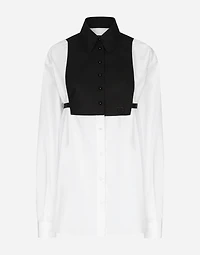 Cotton shirt with contrasting front