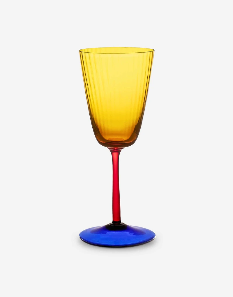 Hand-Blown Murano White Wine Glass