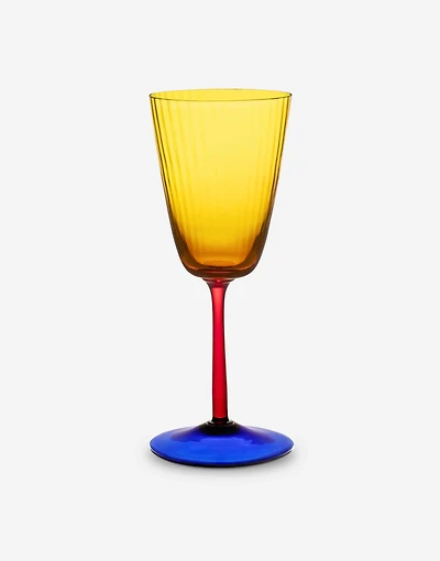 Hand-Blown Murano White Wine Glass