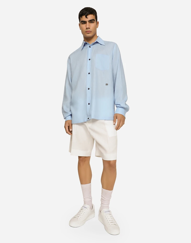 Linen Hawaiian shirt with DG hardware