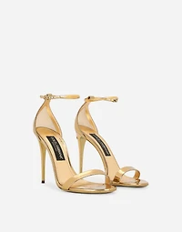 Mirrored-effect calfskin sandals