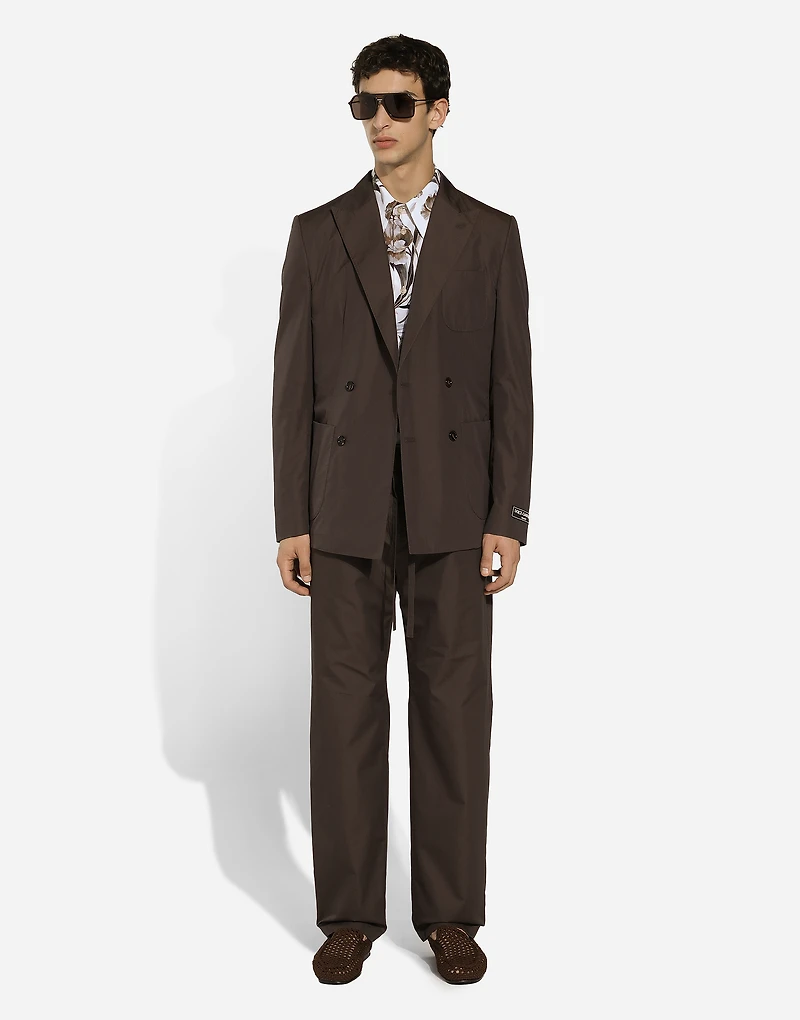Double-breasted poplin Portofino-fit jacket