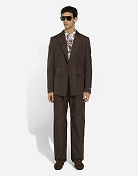 Double-breasted poplin Portofino-fit jacket