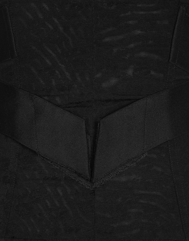 Corset-style belt with branded stretch crossover bands