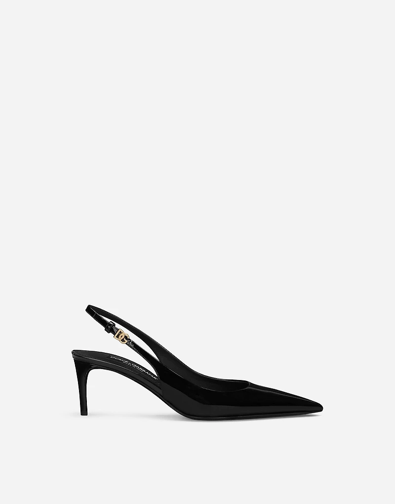 Patent leather slingbacks