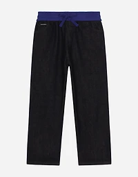 5-pocket denim jeans with branded band