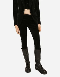 Single-breasted smooth velvet suit