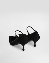 Suede and nappa leather pumps