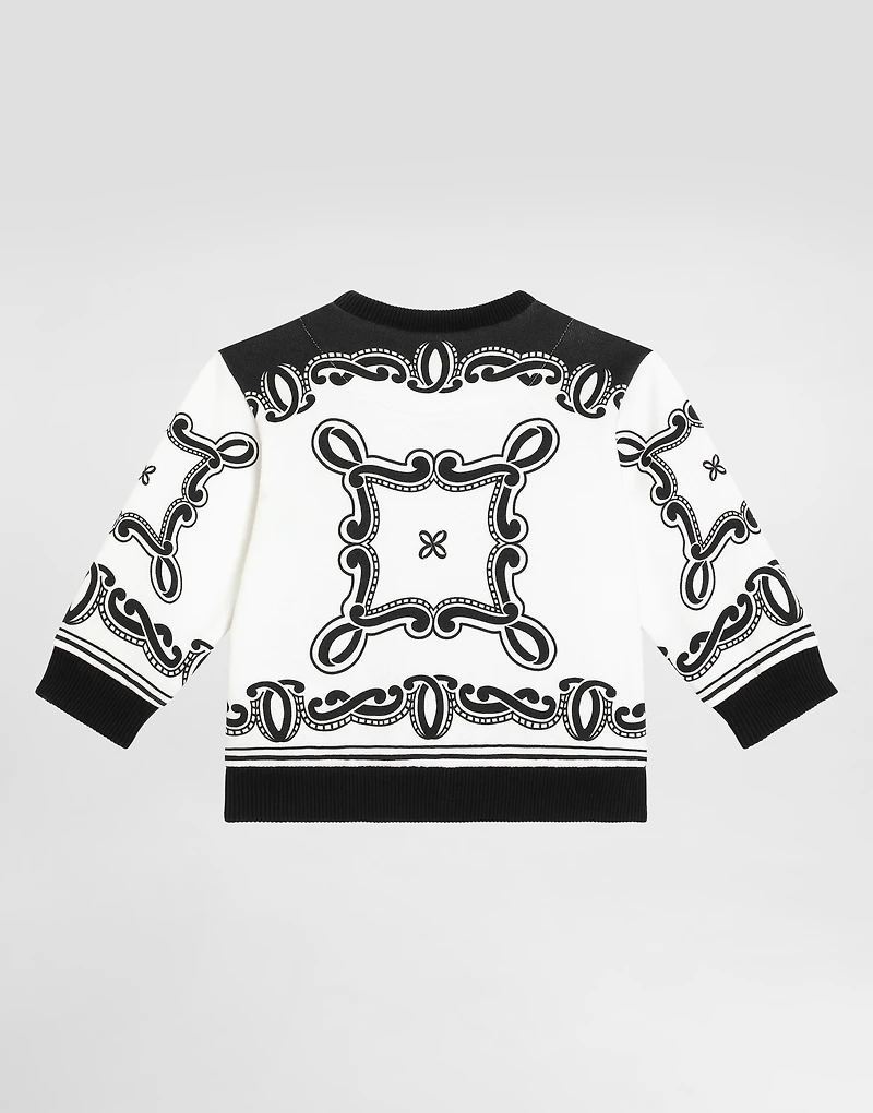 Round-neck sweatshirt with bandanna print