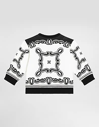 Round-neck sweatshirt with bandanna print