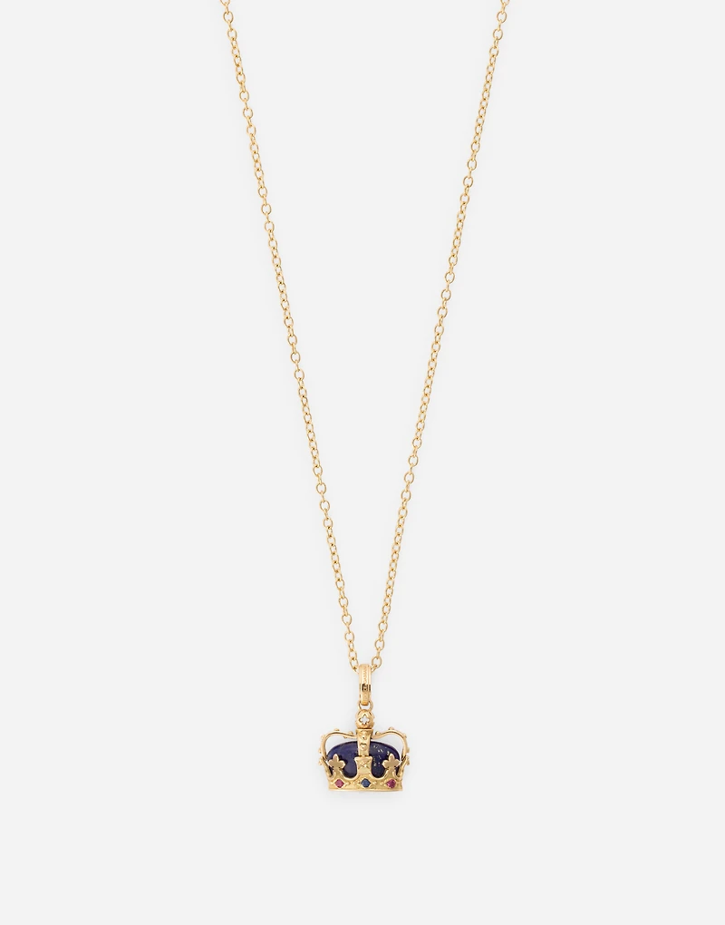 Royal Pendant 18-carat yellow gold, lapis lazuli, rubies, and blue sapphire