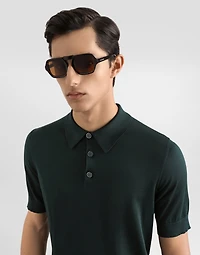 Silk polo shirt