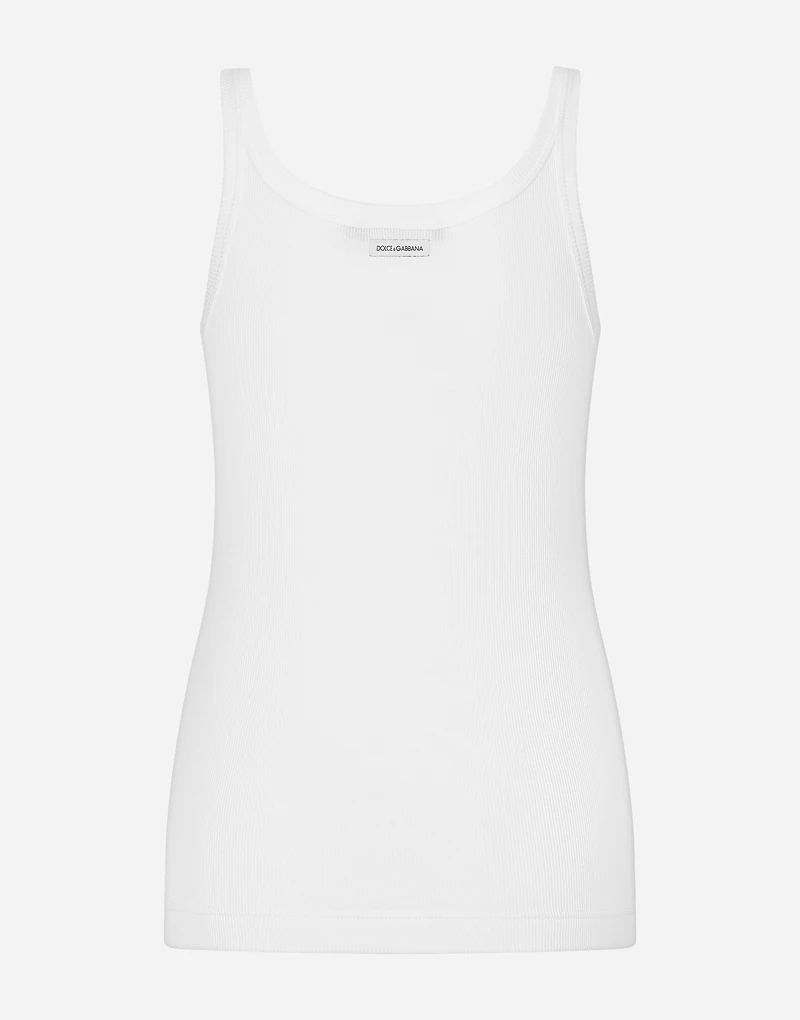 Fine-rib cotton singlet