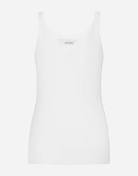 Fine-rib cotton singlet