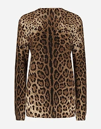 Leopard-print cashmere sweater