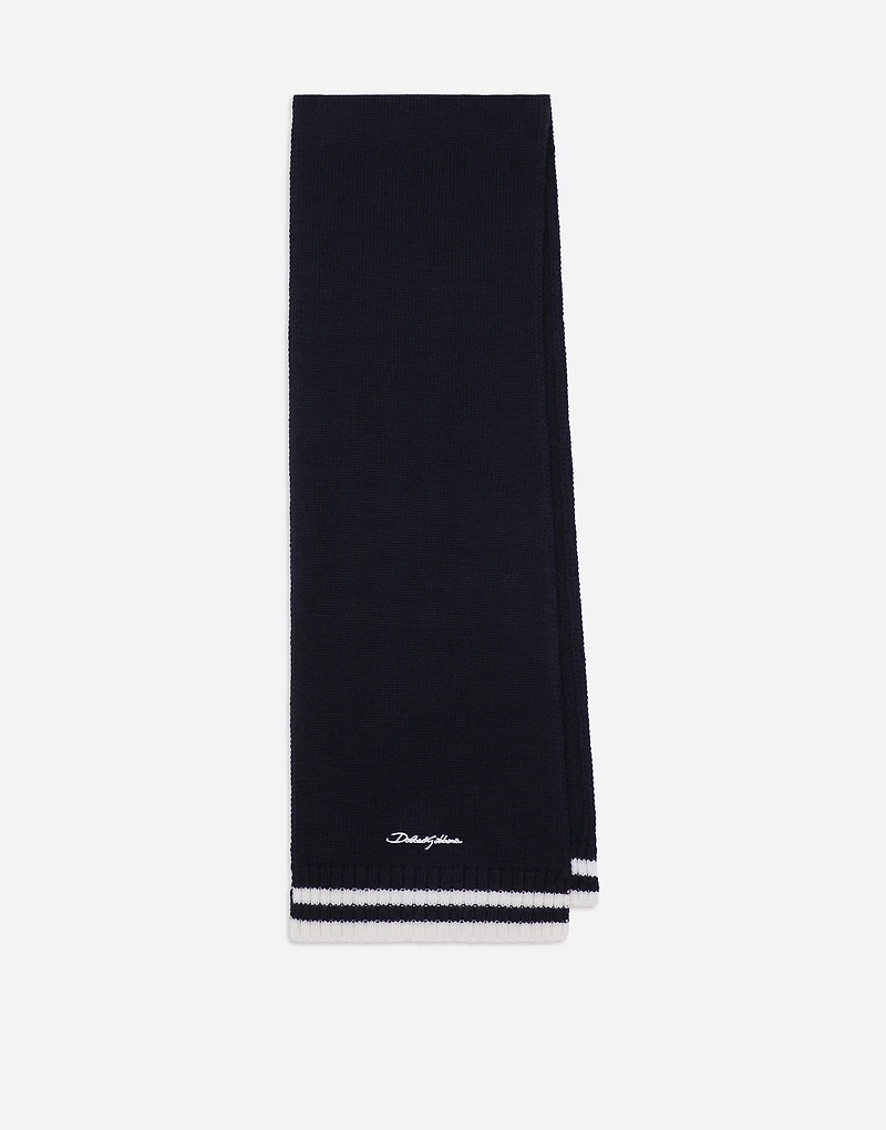 Wool jacquard scarf with Dolce&Gabbana logo