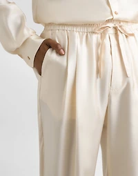 Silk twill jogging trousers