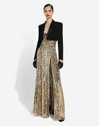 Long sequined dress with slit