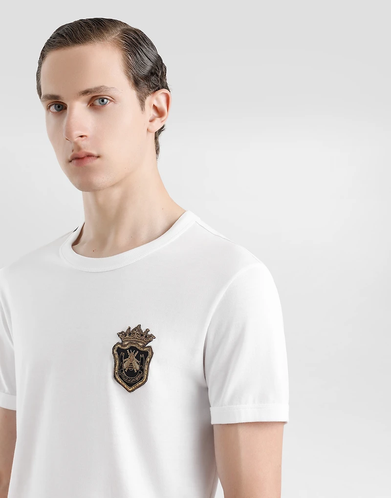 Cotton T-shirt with heraldic patch