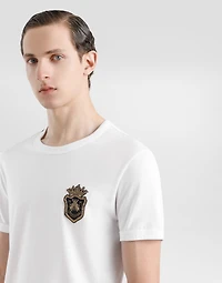 Cotton T-shirt with heraldic patch