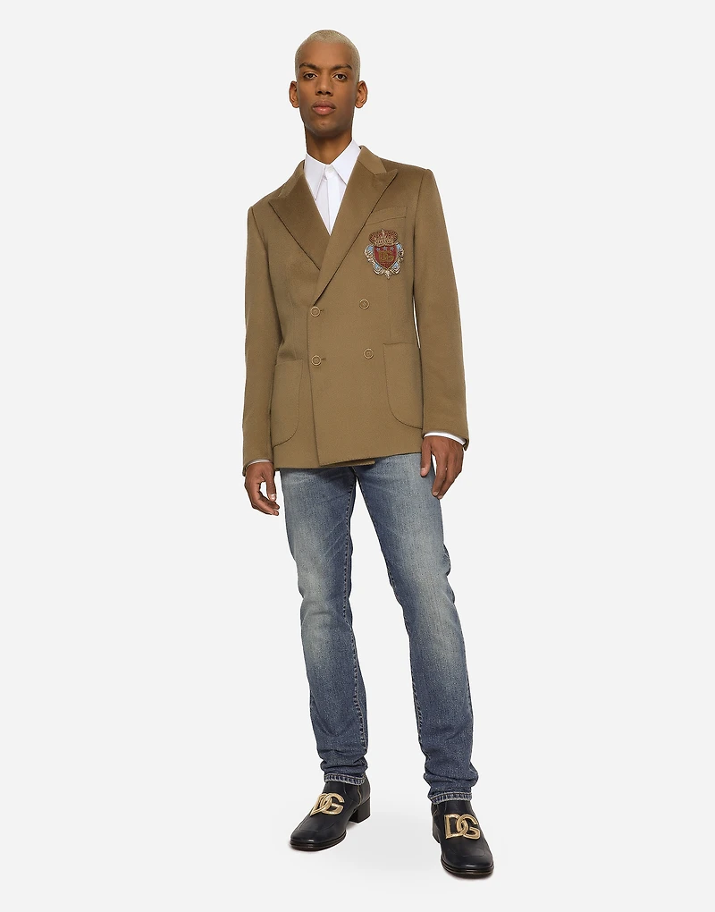 Washed skinny stretch jeans with whiskering