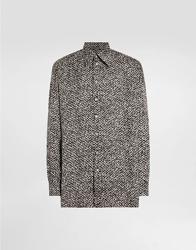 Chiffon shirt with bouclé print