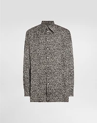 Chiffon shirt with bouclé print