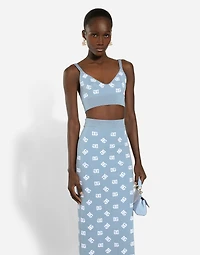 Viscose bralette top with jacquard DG logo