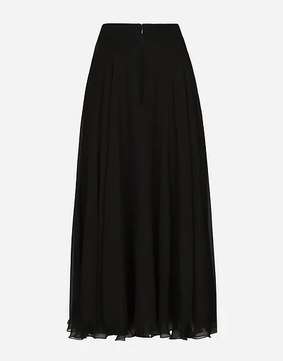 Chiffon calf-length circle skirt
