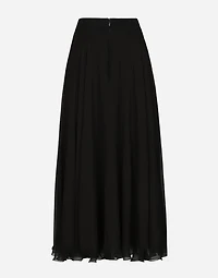 Chiffon calf-length circle skirt