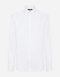 Cotton micro-jacquard Martini-fit shirt