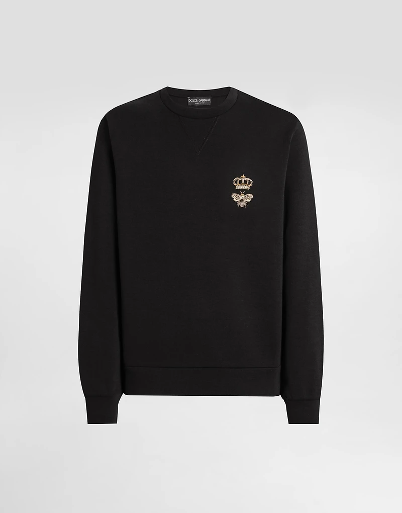 Cotton jersey sweatshirt with embroidery