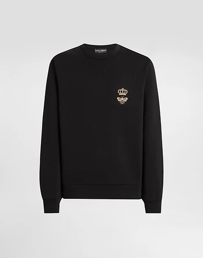 Cotton jersey sweatshirt with embroidery