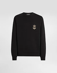 Cotton jersey sweatshirt with embroidery