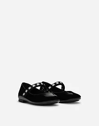 Patent leather ballet flats with DG-logo strap